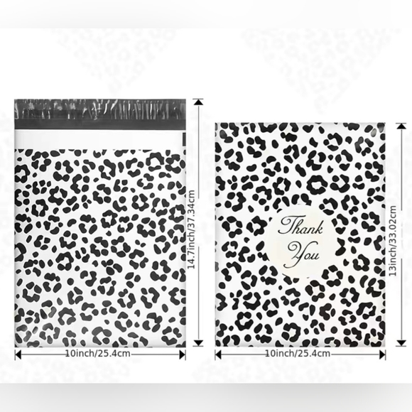 20 ct New Thank you, Leopard Print Polymailers 10x13 - Picture 2 of 4